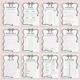 Bow Bachelorette Games Printable Black Wavy Border by LittleSizzle