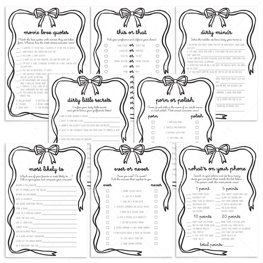 Bow Galentine's Day Games Bundle Printable by LittleSizzle