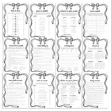 Black Bow Galentines Party Games Printable by LittleSizzle