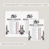 Gothic Wedding Shower Game Bride or Groom Printable