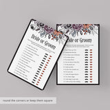Halloween Theme Floral Bridal Shower Game Bride or Groom