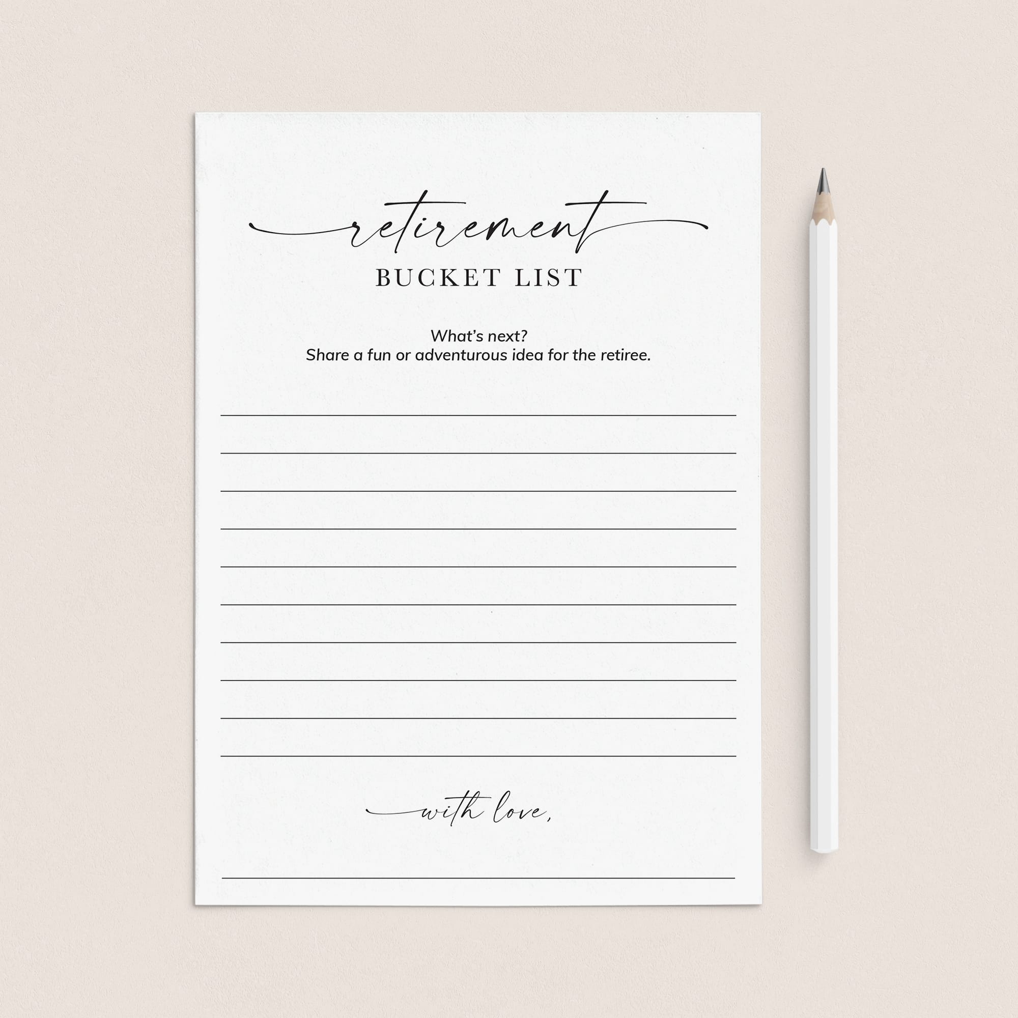 Printable Retirement Bucket List Suggestion Cards by LittleSizzle
