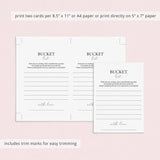 Bucket List Cards for Her Birthday Printable