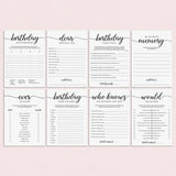 8 Birthday Party Games for Women Printable by LittleSizzle