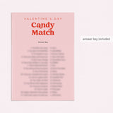 Valentine's Day Candy Match Game with Answer Key Digital Download