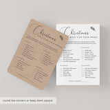 Rustic Christmas Party Games Printables Kraft Paper