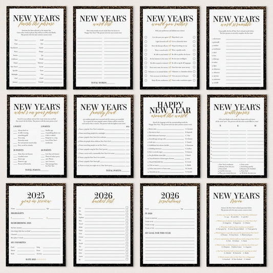2025 2026 New Year's Eve Party Games Bundle Printable by LittleSizzle