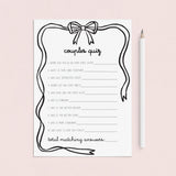 Printable Couple Quiz by LittleSizzle