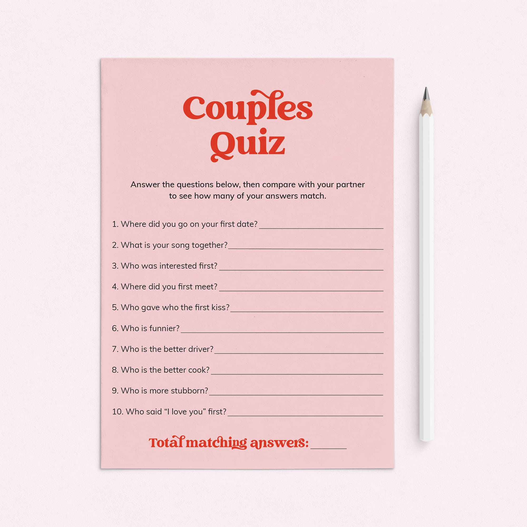 Printable Quiz for Couples Date Night by LittleSizzle