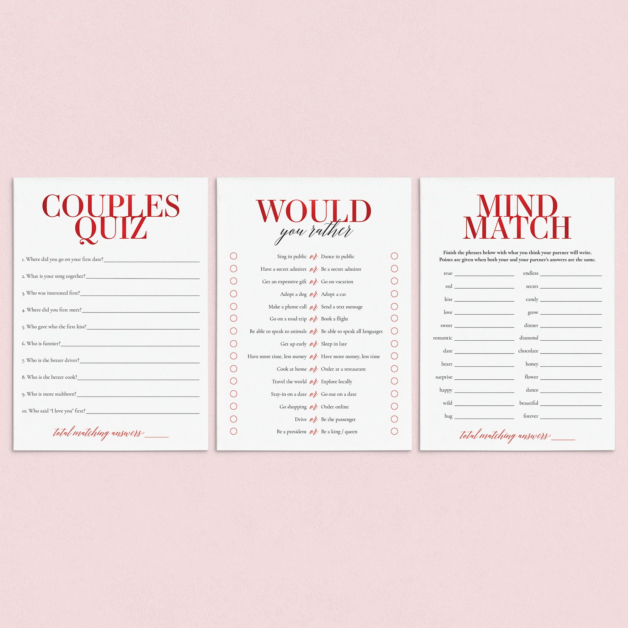 Couples Games Bundle Printable by LittleSizzle