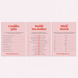 Pink Red Couples Games Printable Date Night Games by LittleSizzle