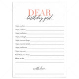 Wishes For Birthday Girl Cards Instant Download by LittleSizzle