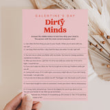 Galentines Dirty Minds Printable Game Pink and Red