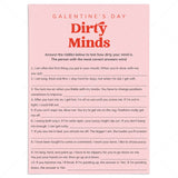 Galentines Dirty Minds Printable Game Pink and Red by LittleSizzle