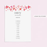 Adult Game Dirty Minds Printable with Answer Key