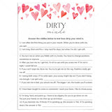 Adult Game Dirty Minds Printable with Answer Key by LittleSizzle