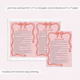 Pink Wavy Border Dirty Minds game with Answers Digital Download