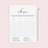 Adult Party Game Dirty Scattergories Printable by LittleSizzle