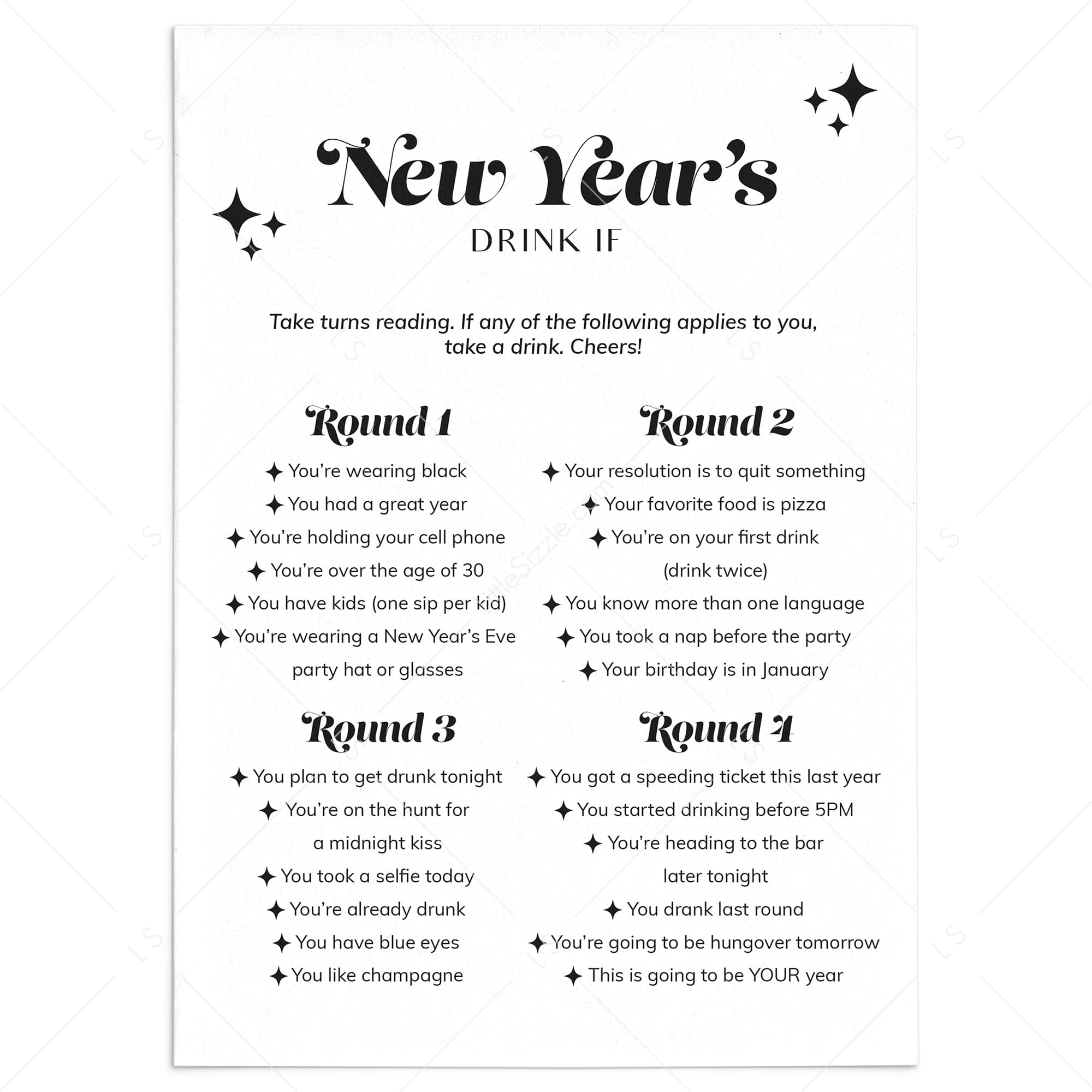 new-year-s-party-drinking-game-printable-drink-if-instant-download-littlesizzle for Free Printable Drinking Games For Adults New Year's Party Drinking Game Printable | Drink If | Instant Download – LittleSizzle for Free Printable Drinking Games For Adults