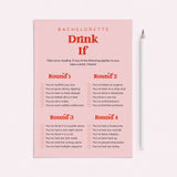Bachelorette Party Drink If Printable Game Pink and Red by LittleSizzle