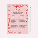 Fun Bachelorette Drink If Game Coquette Theme by LittleSizzle