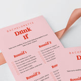 Bachelorette Party Drink If Printable Game Pink and Red