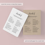 Printable Drinking Game for Women's Birthday Party