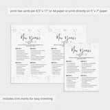 Silver New Year's Party Drink If Game Card Printable