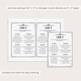 Gatsby New Year's Eve Party Drinking Game Card Printable