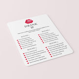 Ladies Night Drinking Game Printable