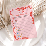 Dirty Emoji Pictionary Game Pink Bow Wavy Border