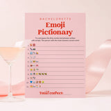Bachelorette Emoji Pictionary Game Printable Pink and Red