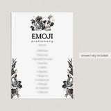 Goth Bridal Shower Emoji Game with Answer Key Printable