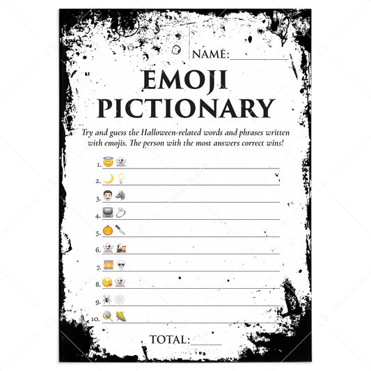 Halloween Emoji Pictionary Quiz Answers Included by LittleSizzle
