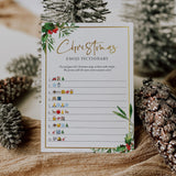 Emoji Pictionary Christmas Game with Answers Printable