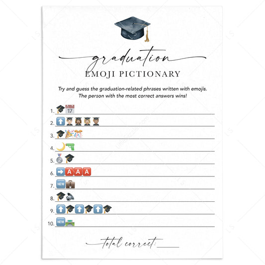Graduation Emoji Pictionary Answers PDF Included by LittleSizzle