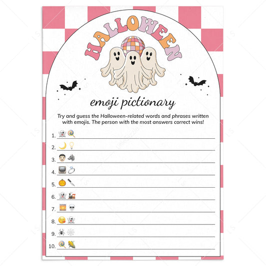 Ghost Halloween Party Game Emoji Pictionary Printable by LittleSizzle