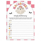 Ghost Halloween Party Game Emoji Pictionary Printable by LittleSizzle