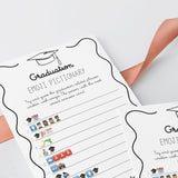 Graduation Emojis Game with Answers Printable Wavy Border