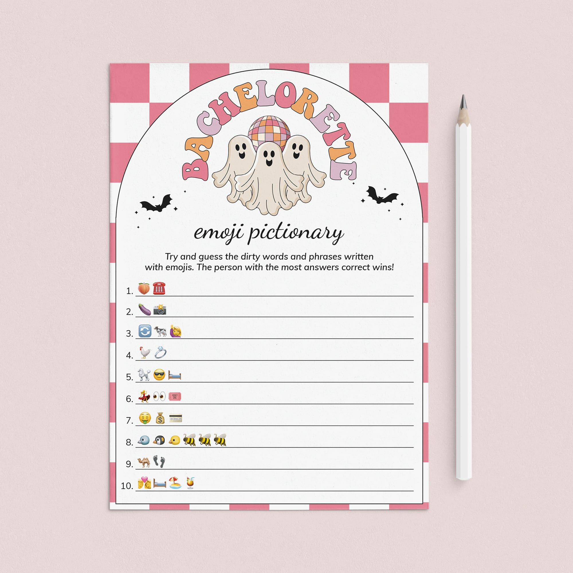 70s Disco Halloween Bachelorette Party Game Emoji Pictionary by LittleSizzle