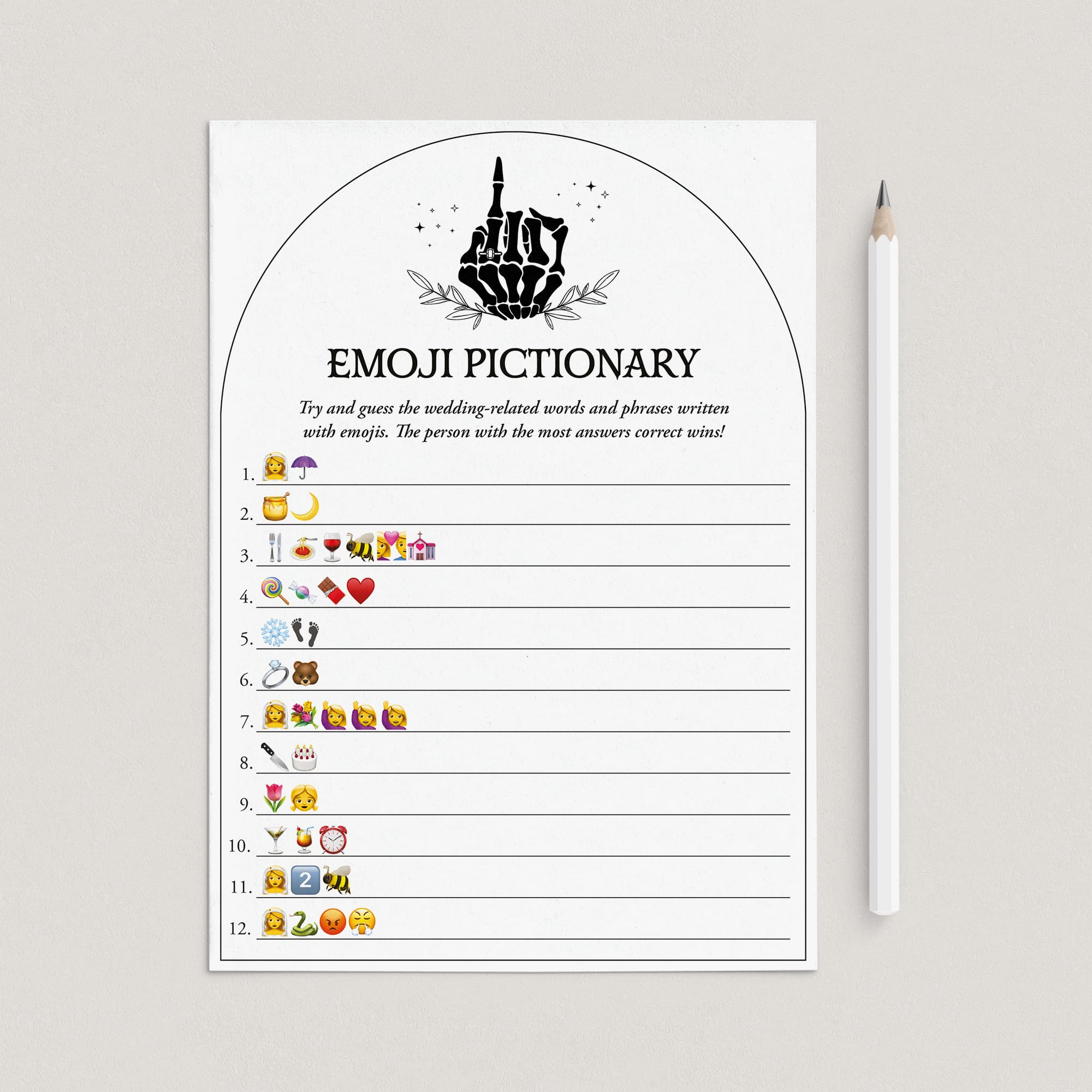 Bride or Die Bridal Shower Emojis Game Printable Till Death Do Us Party by LittleSizzle