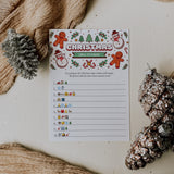Printable Christmas Emoji Pictionary Game Card with Answers