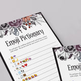Gothic Bridal Shower Game Emoji Pictionary with Answers Printable