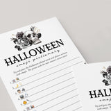 Gothic Halloween Party Game Emoji Pictionary with Answers