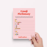 Pink and Red Bridal Emoji Pictionary Game Answers Included