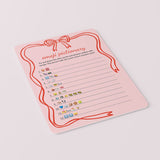 Dirty Emoji Pictionary Game Pink Bow Wavy Border