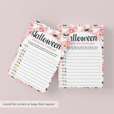 Non Scary Girly Halloween Emojis Game with Answers Printable