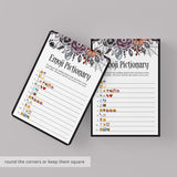 Gothic Bridal Shower Game Emoji Pictionary with Answers Printable