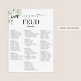 Family Feud Engagement Questions and Answers Printable