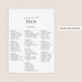 Engagement Feud Questions and Answers Printable
